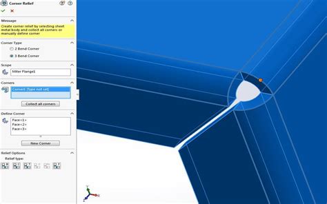 solidworks sheet metal corners|solidworks sheet metal corner relief.